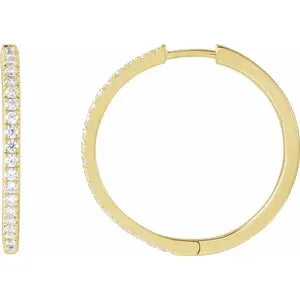 grown diamond hinged hoop earrings