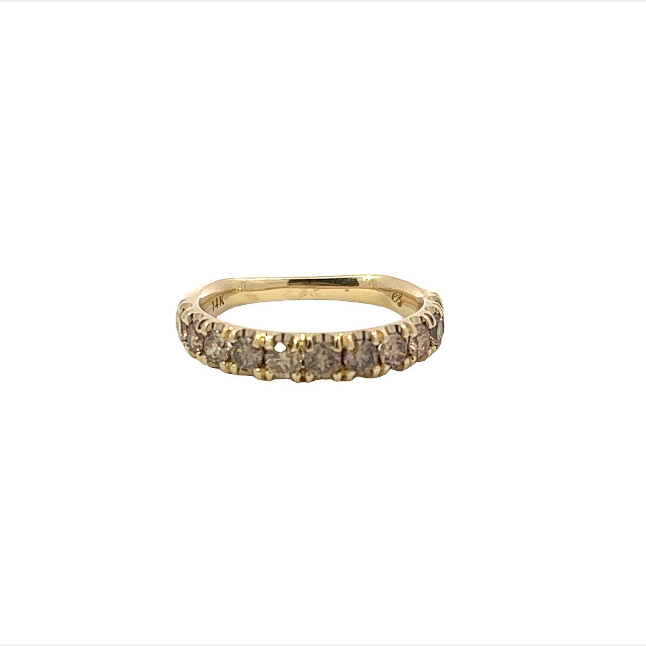 champagne diamond euro band ring