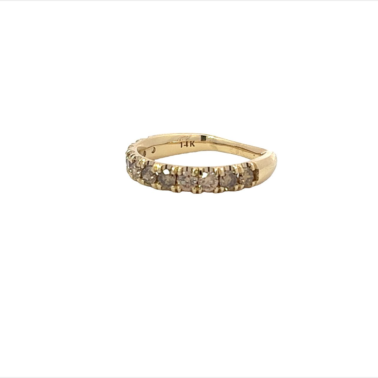 champagne diamond euro band ring