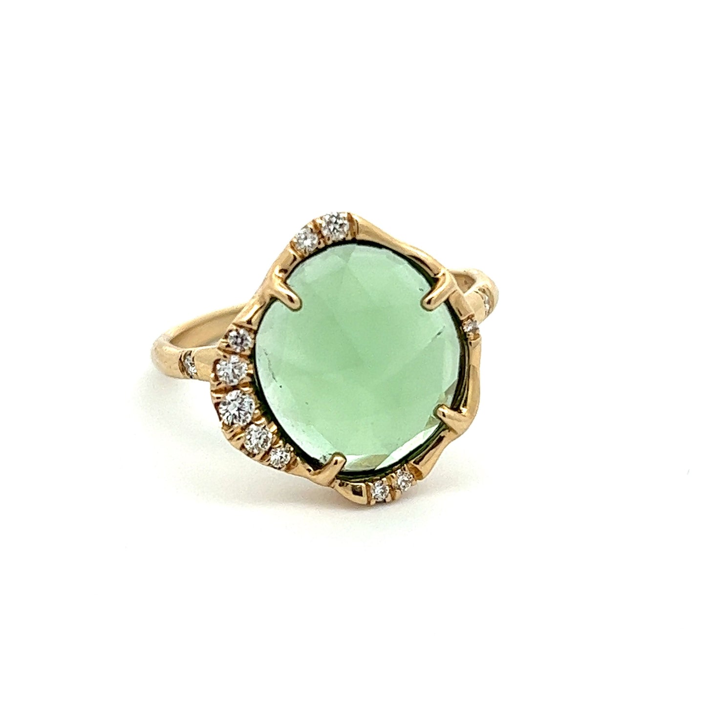 stardust ring - green tourmaline