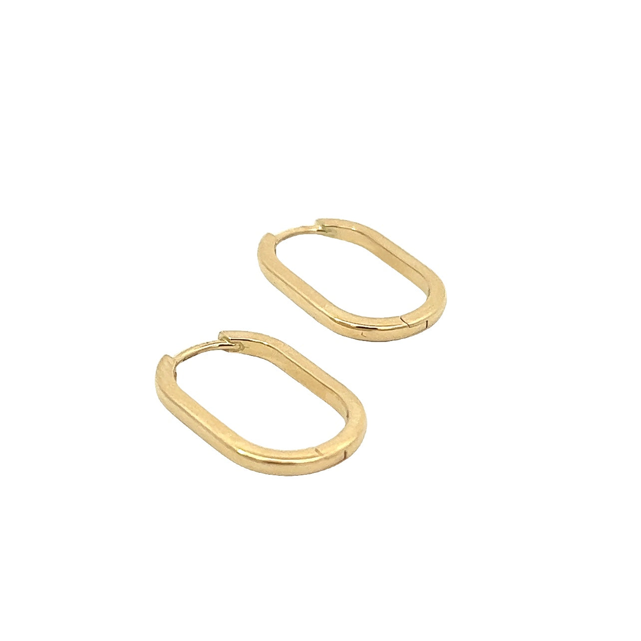 elongated oval gold hoop earrings