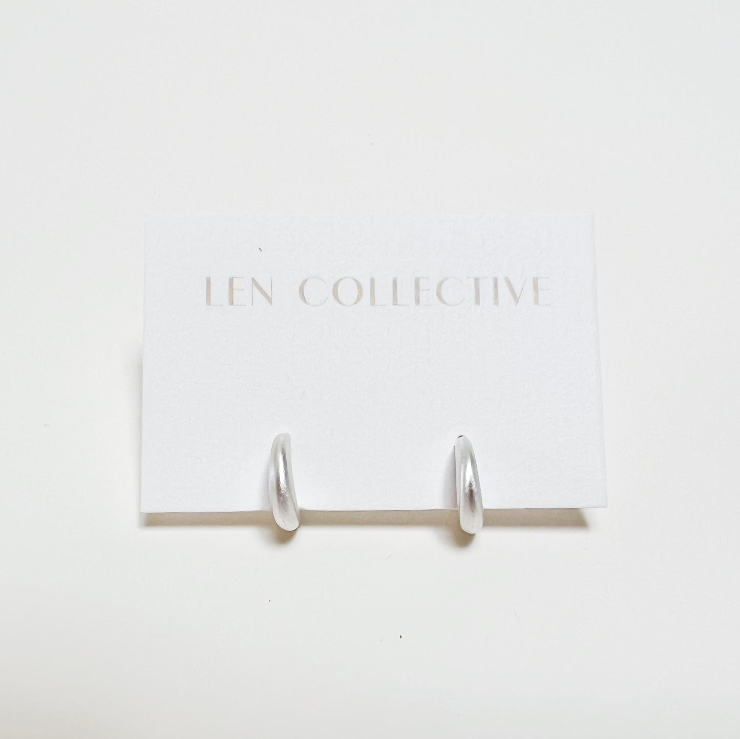 puffed post hoop earrings - tiny