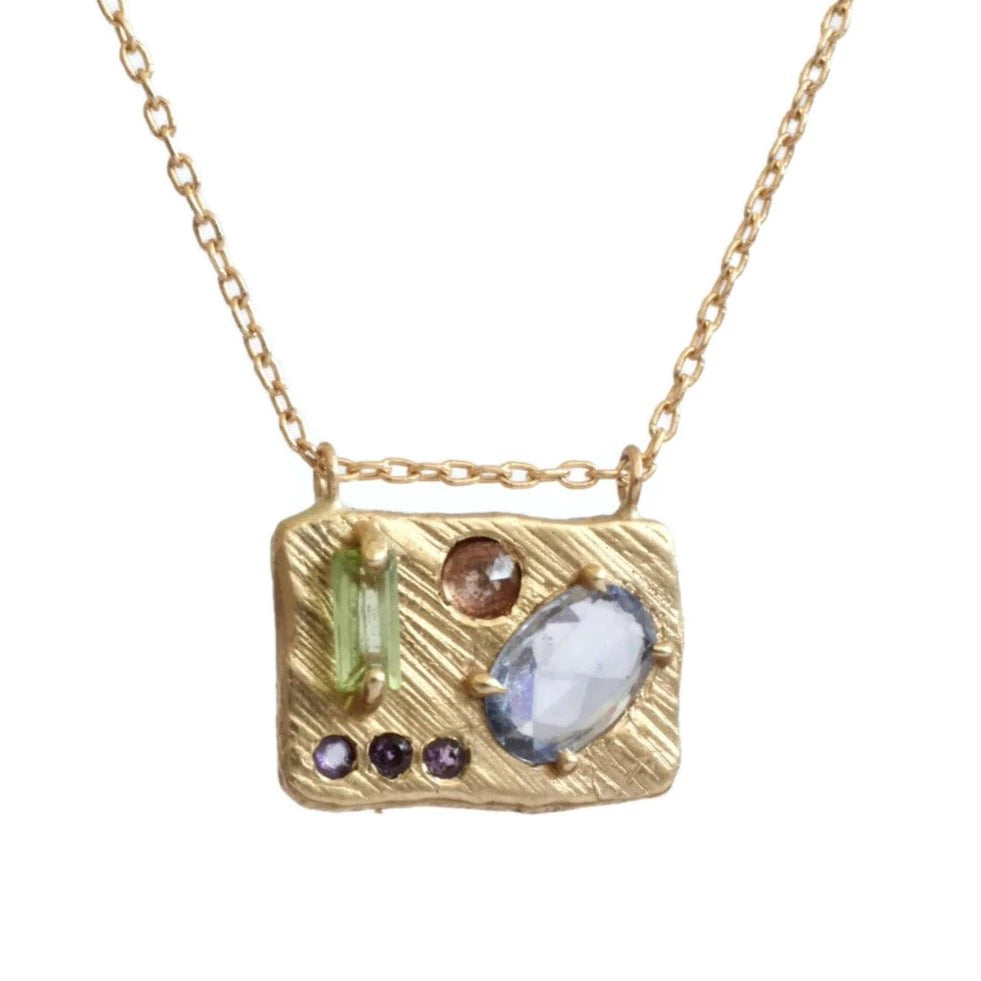 collage necklace - spring garden