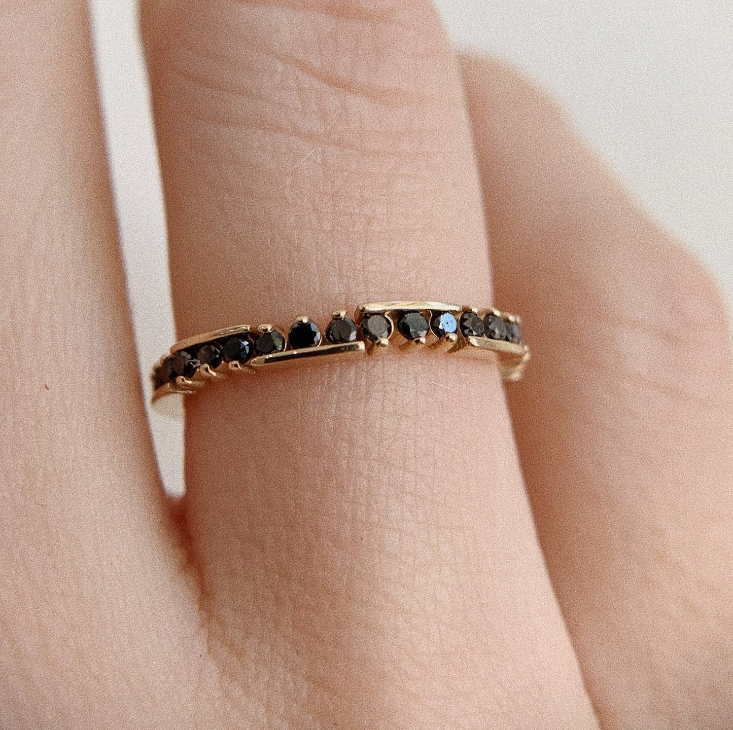 bar and prong band - black diamond - made to order