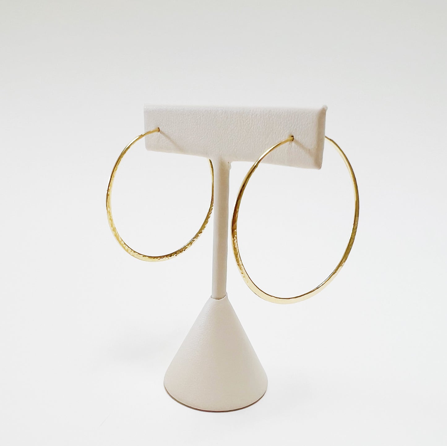 hammered wire hoop earrings - medium
