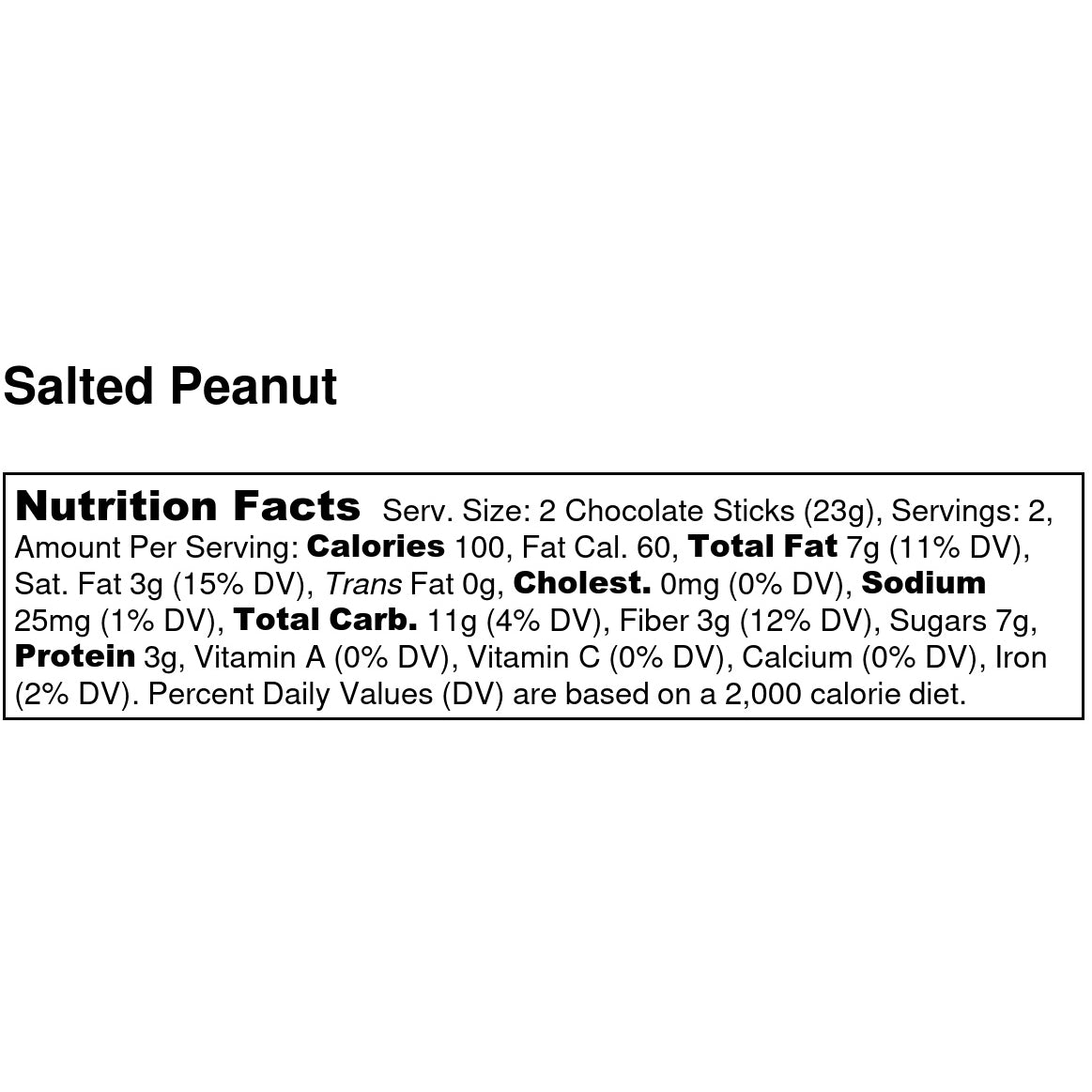 salted peanut vegan chocolate sticks