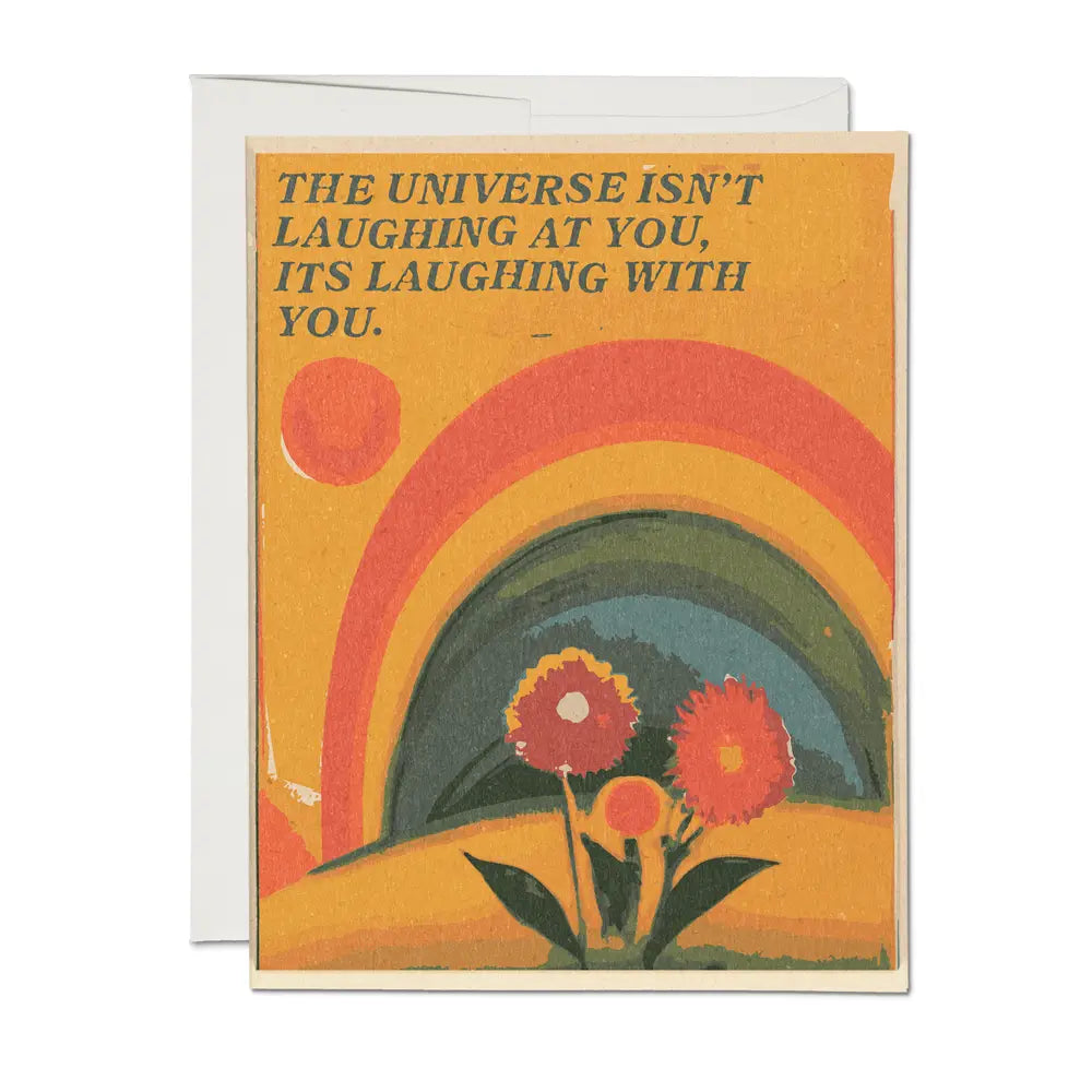 universe laughs encouragement card