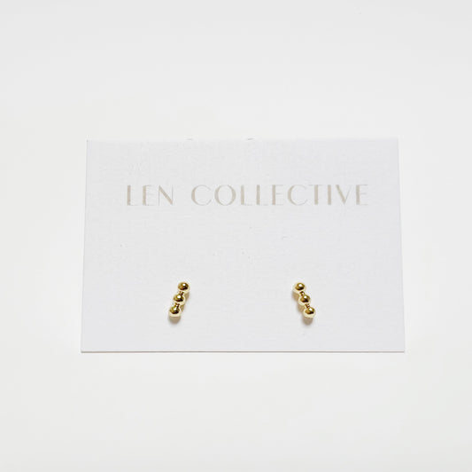triple dot row stud earrings