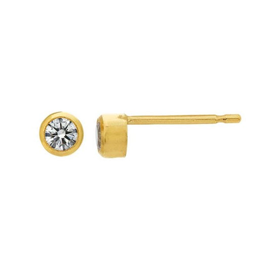 stud earrings / bezel cz