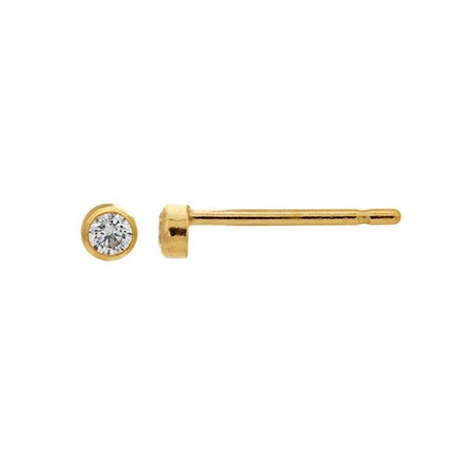 stud earrings / bezel cz