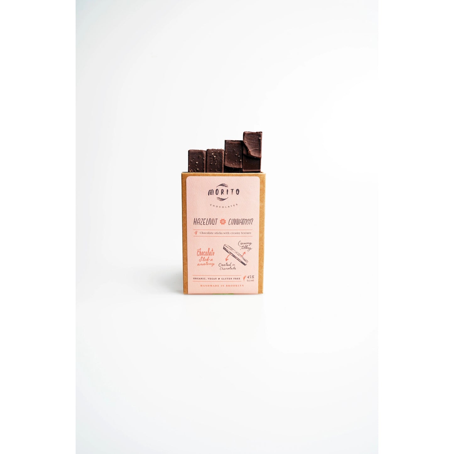 hazelnut cinnamon vegan chocolate sticks