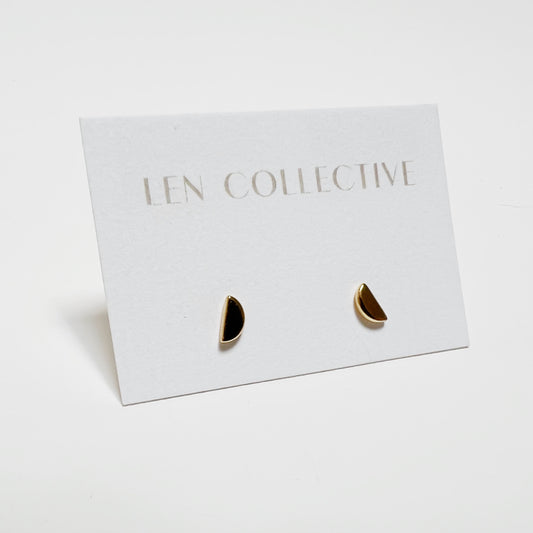 half circle shape stud earrings