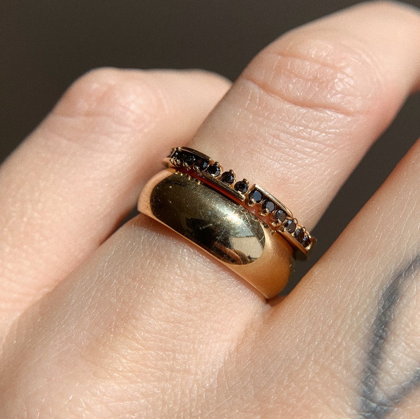 bar and prong band - black diamond - made to order