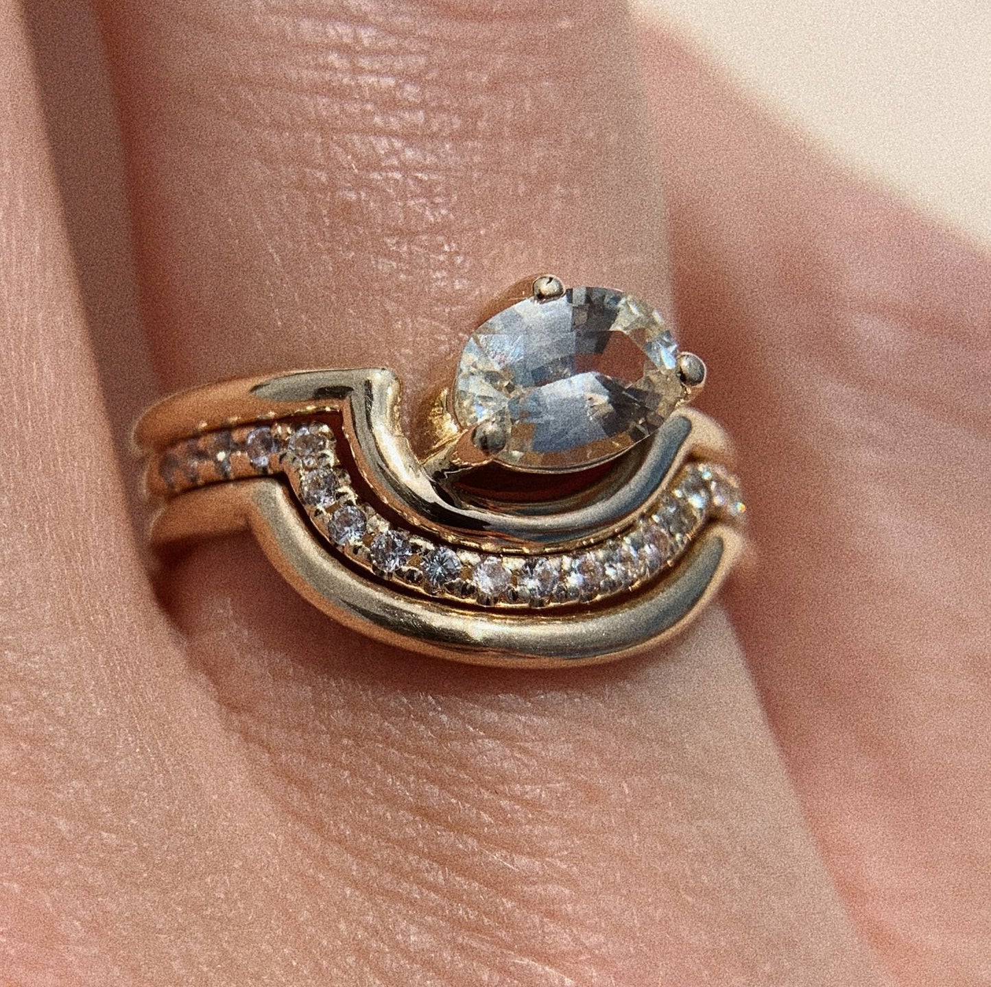 sway ring set - grown diamonds - made to order
