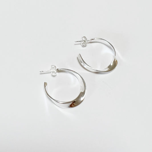 twisted ribbon post hoop earrings