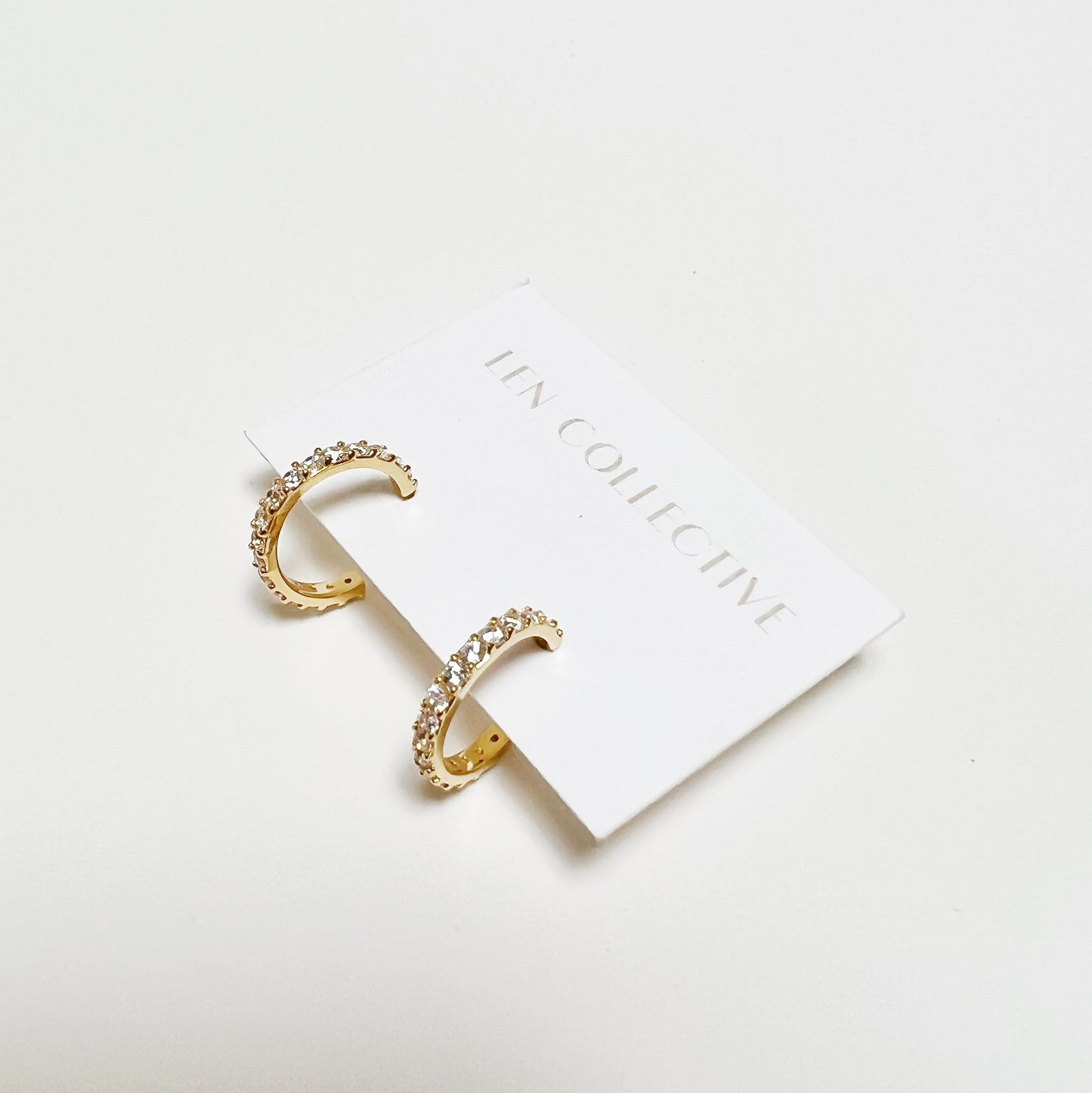 continuous prong stone post hoop earrings - cz