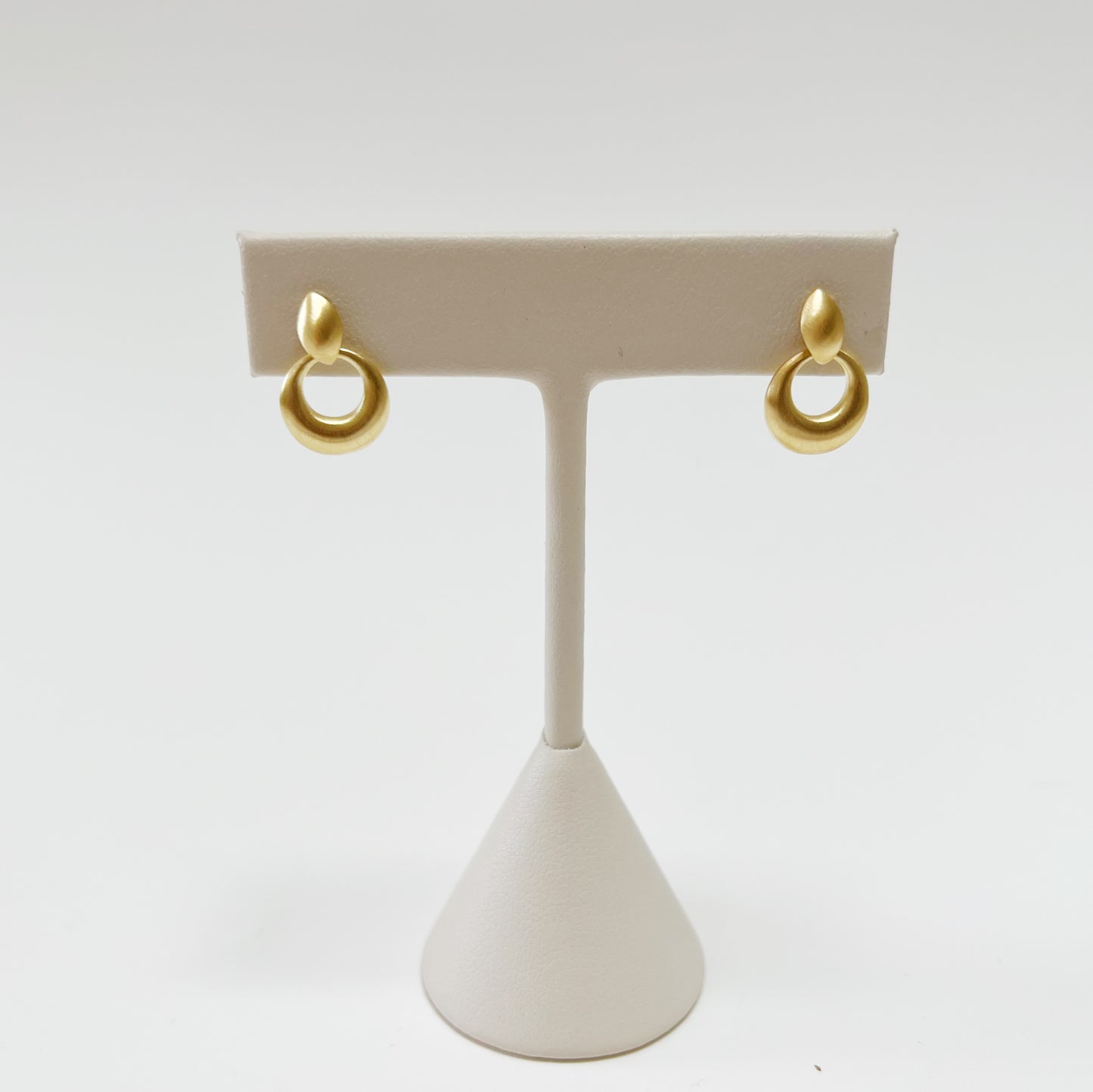 puffed door knocker stud earrings