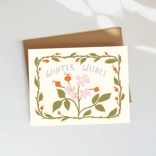 rosehip winter wishes card