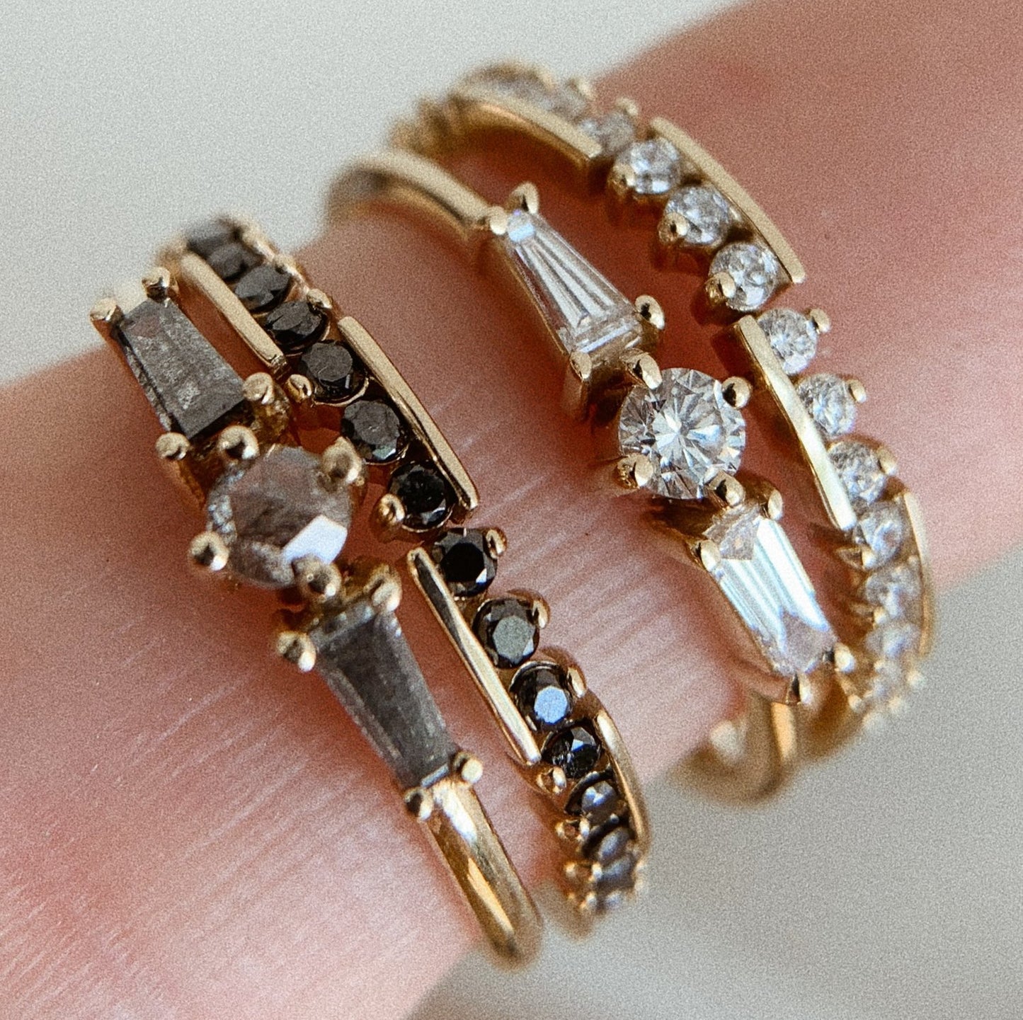 bar and prong band - black diamond - made to order