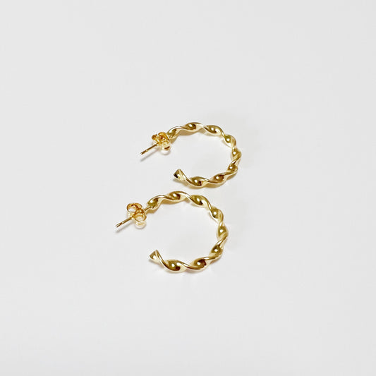 twirled post hoop earrings - small