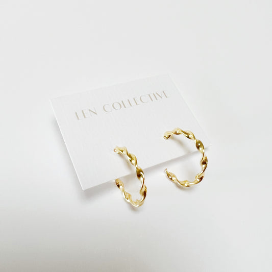 twirled post hoop earrings - small