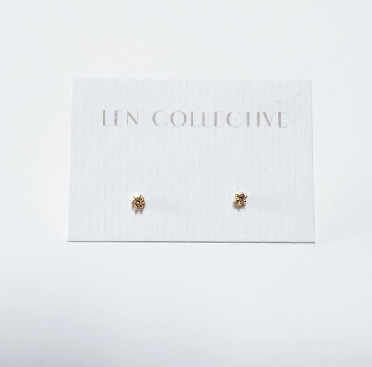 tiny claw-set stud earrings - cz