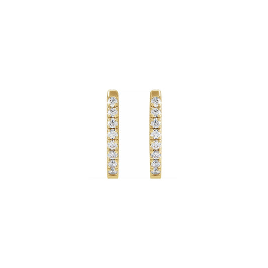 u-shaped diamond hinged hoop earrings - natural diamond