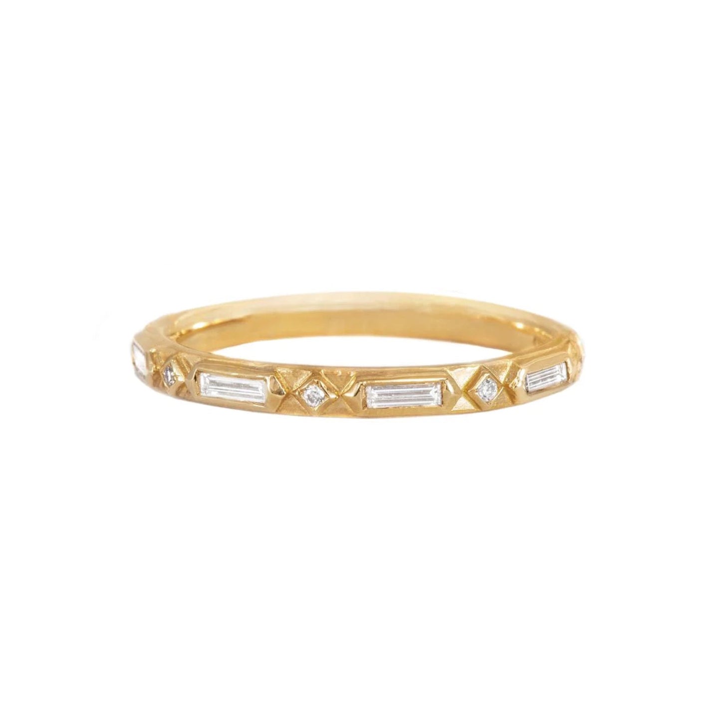 art deco diamond geometric wedding band ring - made to order