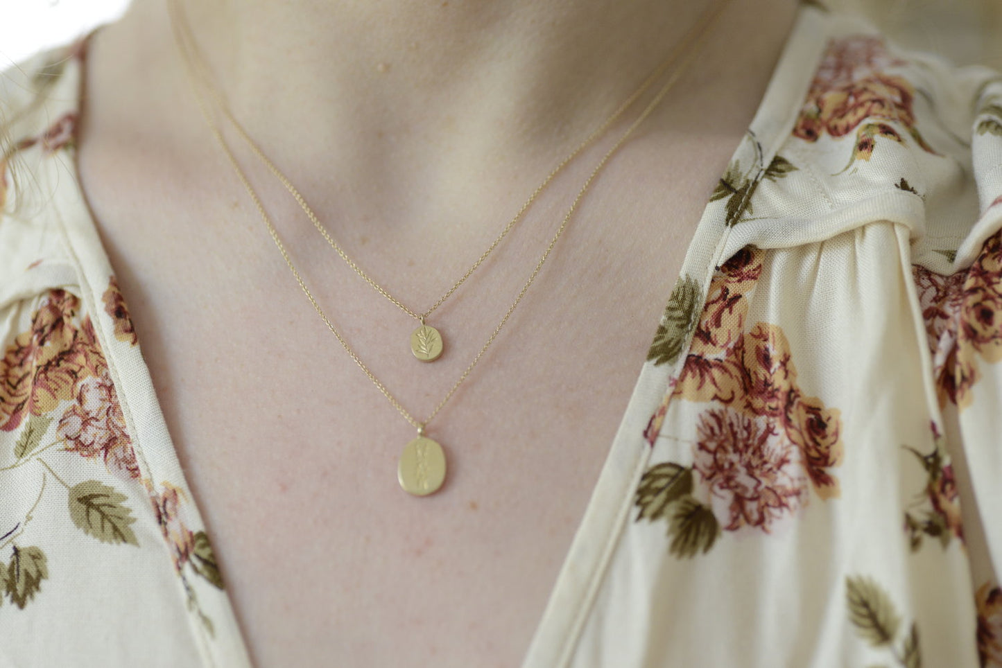 gold pendant necklace - olive branch