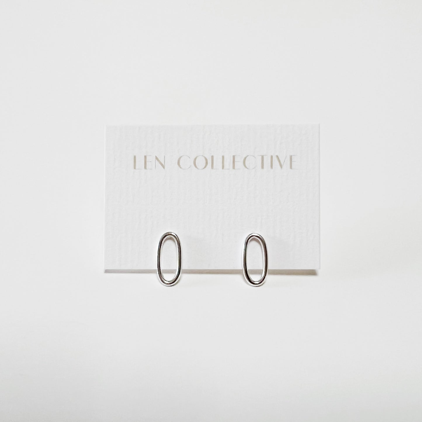 small wire oval stud earrings