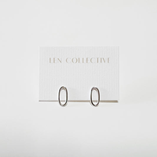 small wire oval stud earrings