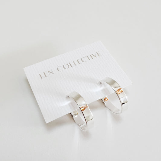 flat post hoop earrings - 19mm