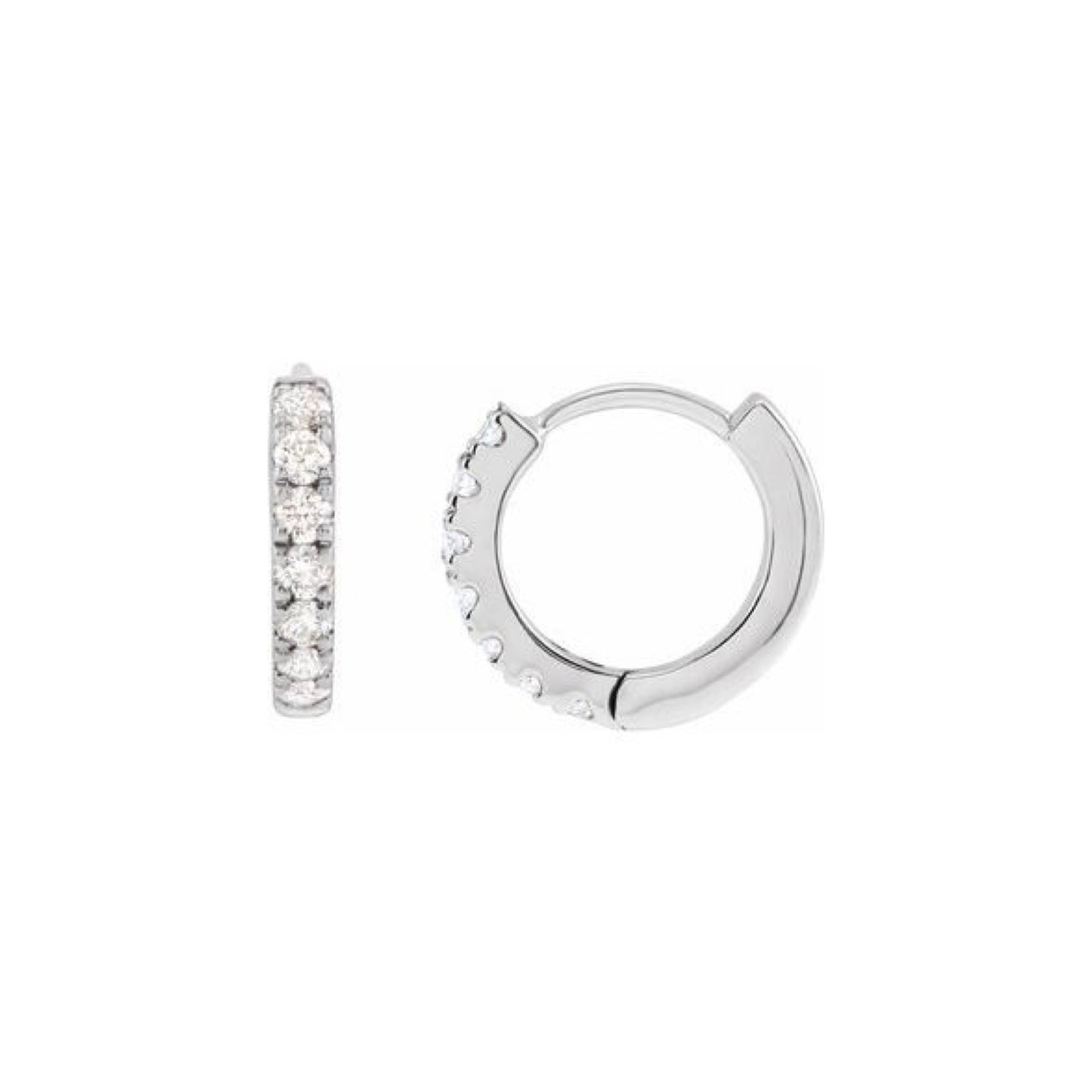 classic hinged hoop earrings - grown diamond