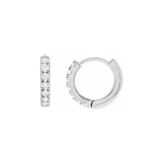 classic hinged hoop earrings - grown diamond