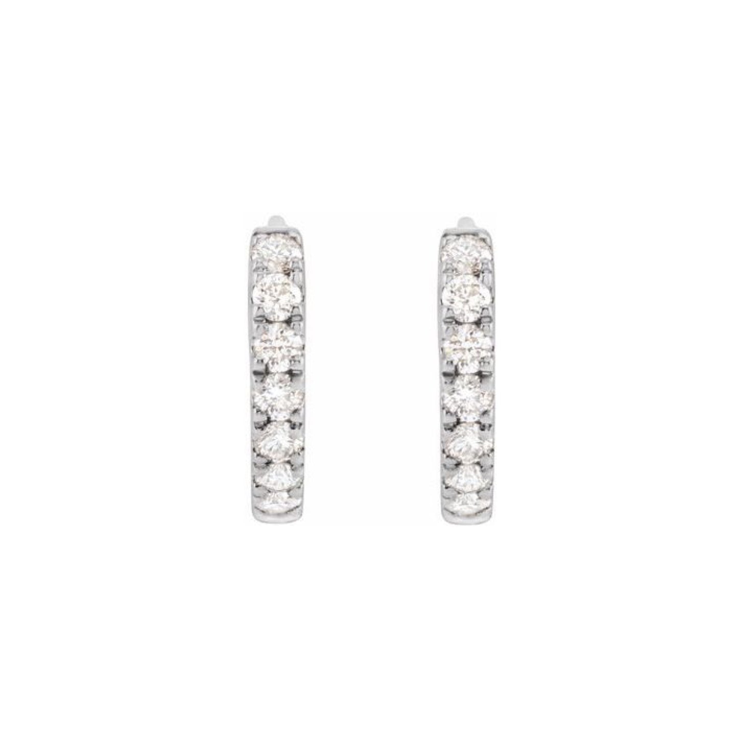 classic hinged hoop earrings - grown diamond