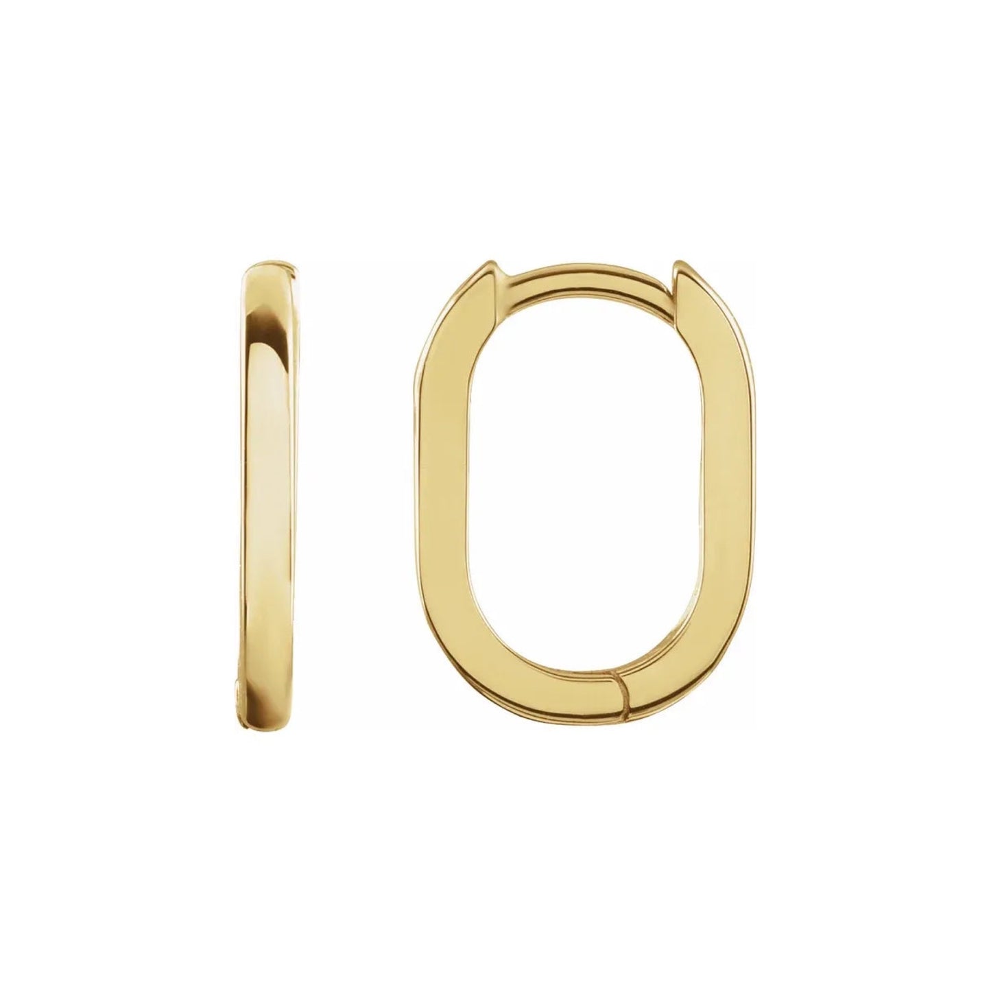 elongated oval gold hoop earrings