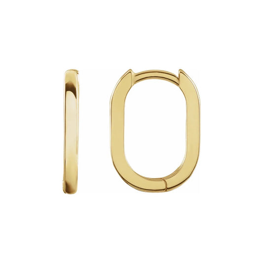 elongated oval gold hoop earrings