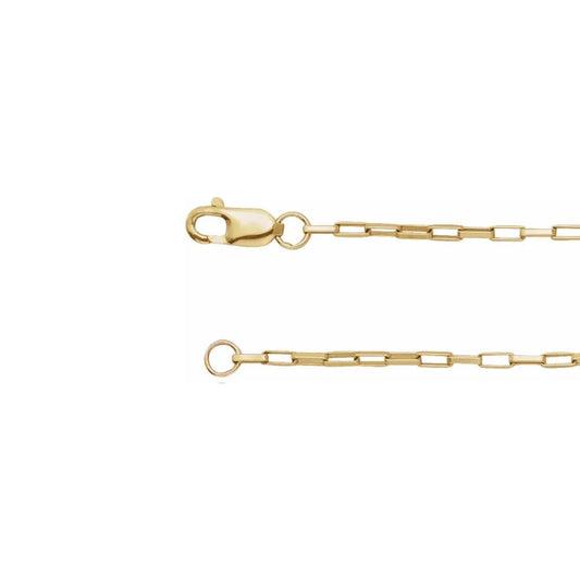 flat elongated box chain gold necklace