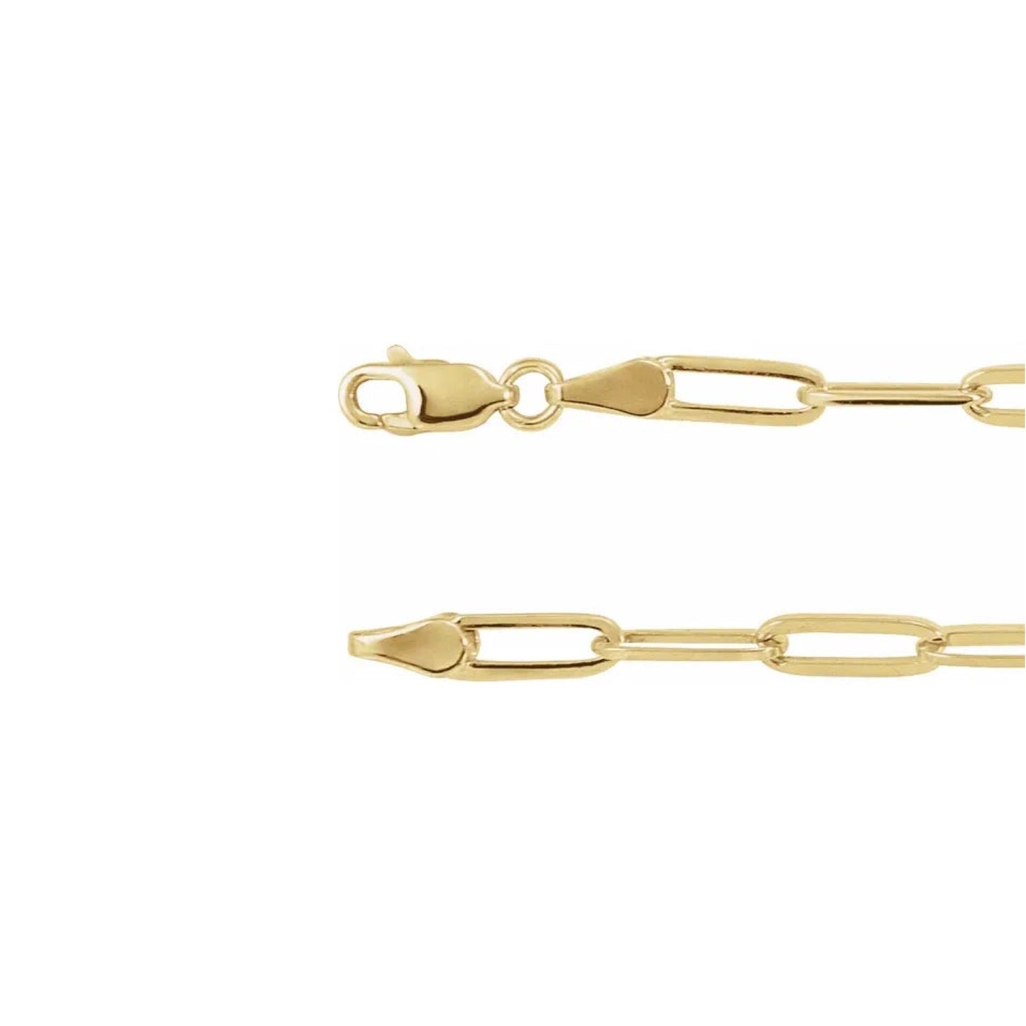 flat elongated link gold bracelet - medium link