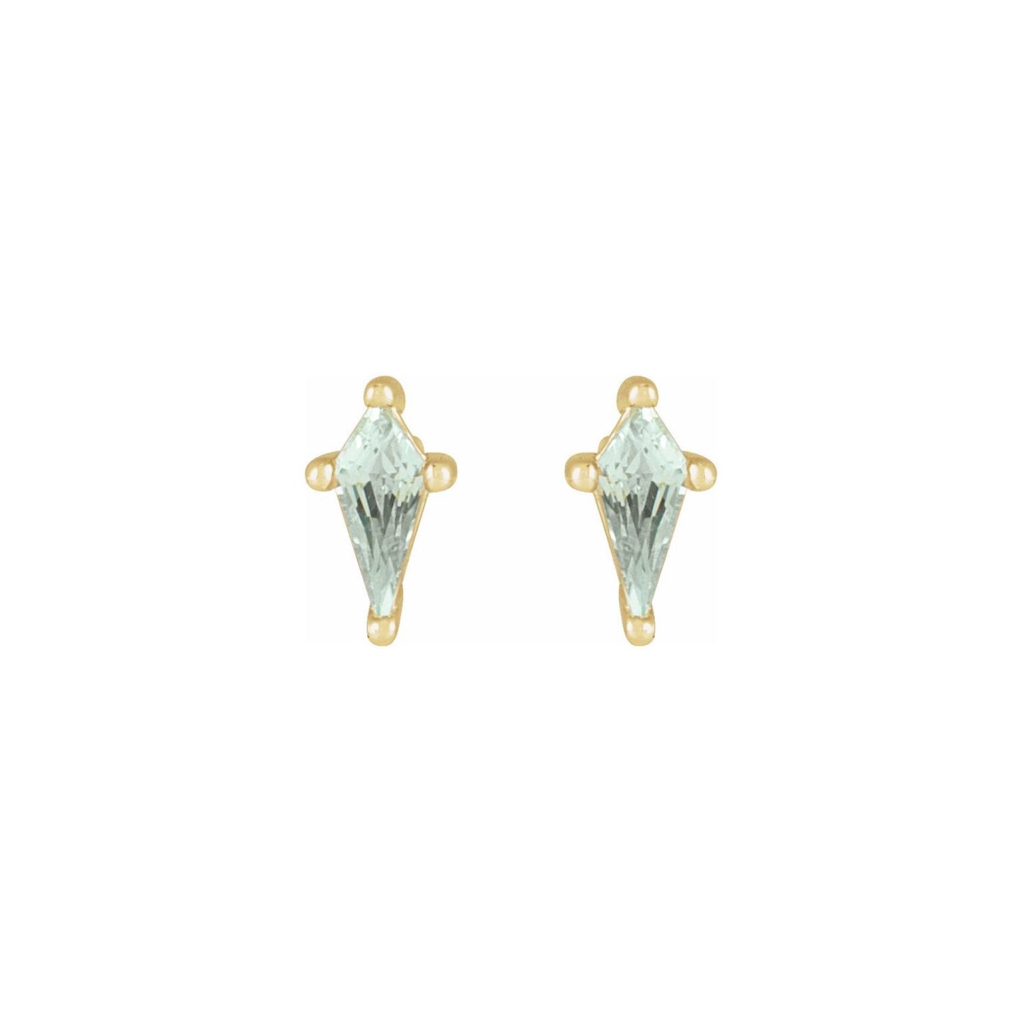 green sapphire shield stud earrings