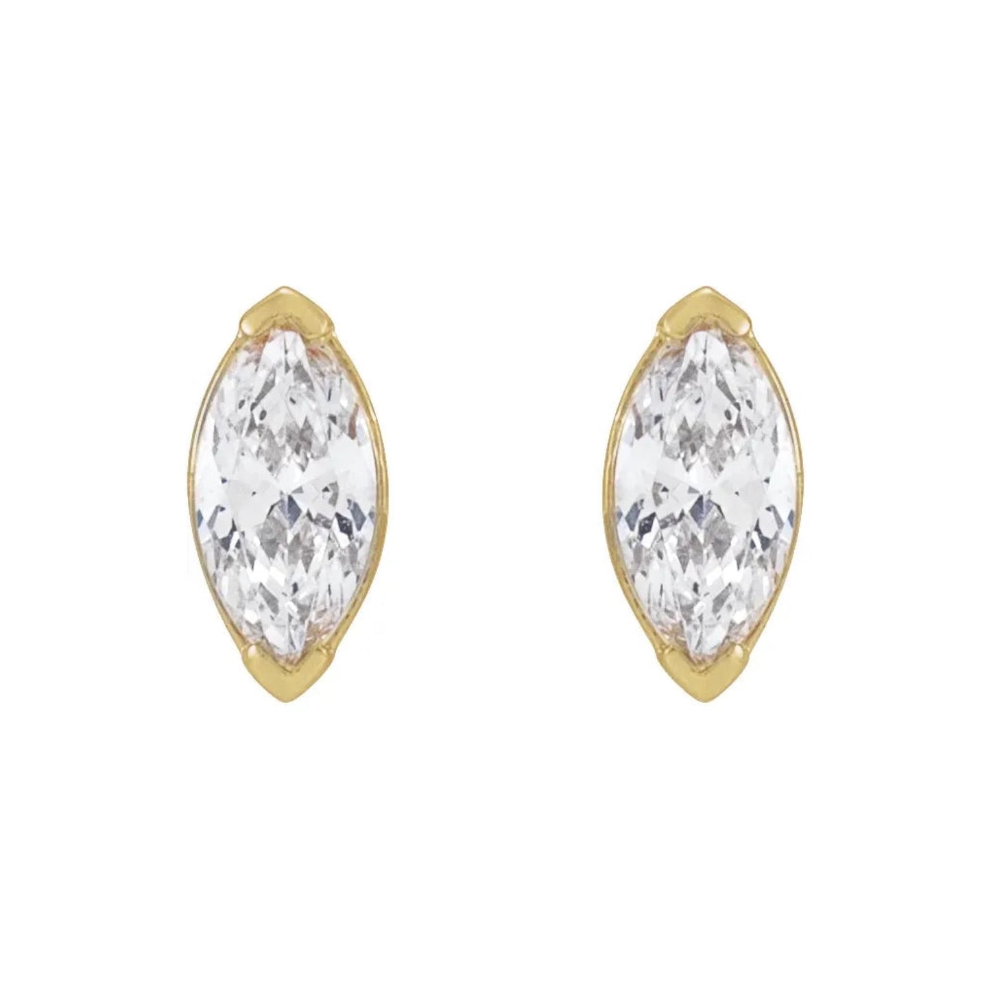 marquise diamond prong stud earrings