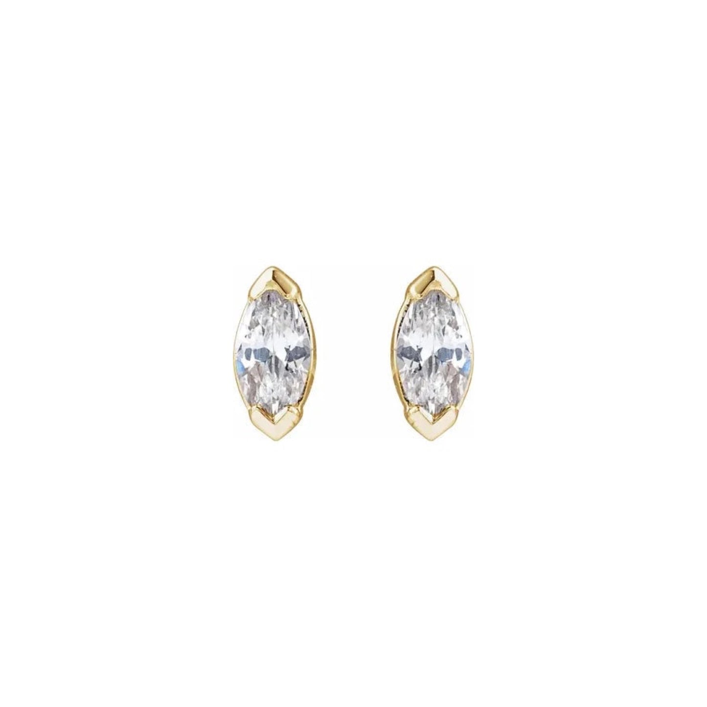 marquise diamond prong stud earrings