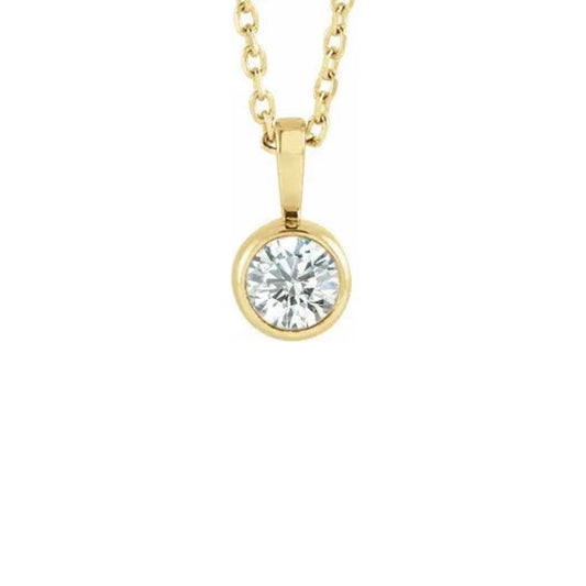 round solitaire pendant necklace - grown diamond