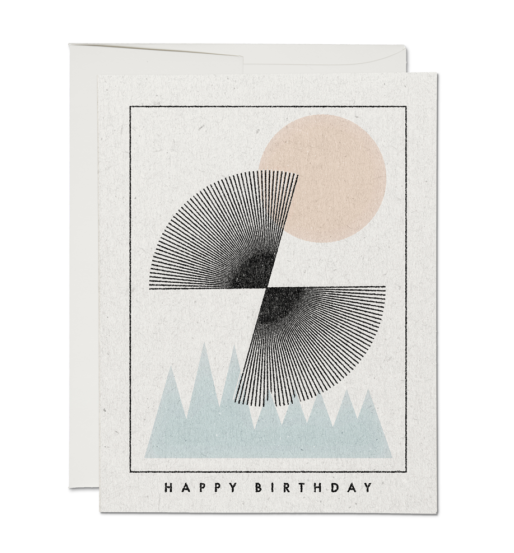 sun over mountains birthday card