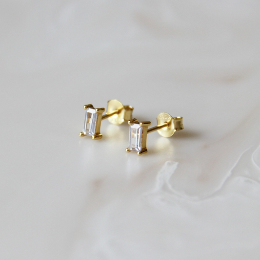 baguette stud earrings