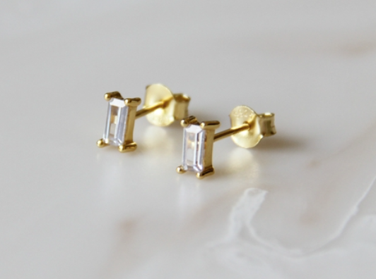 baguette stud earrings