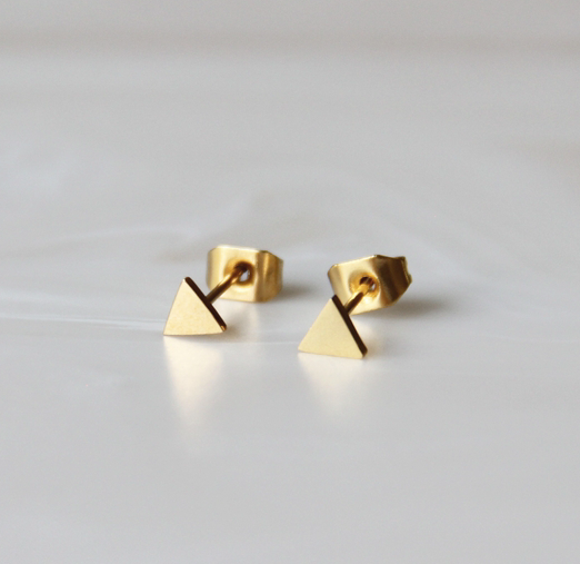 triangle stud earrings