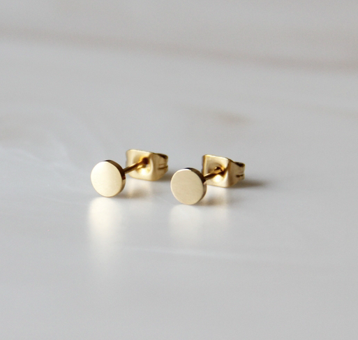 circle dot stud earrings