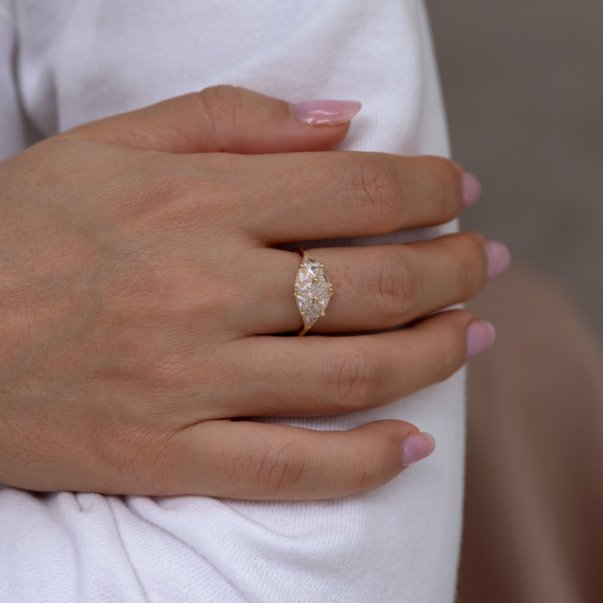 reflective dome diamond ring