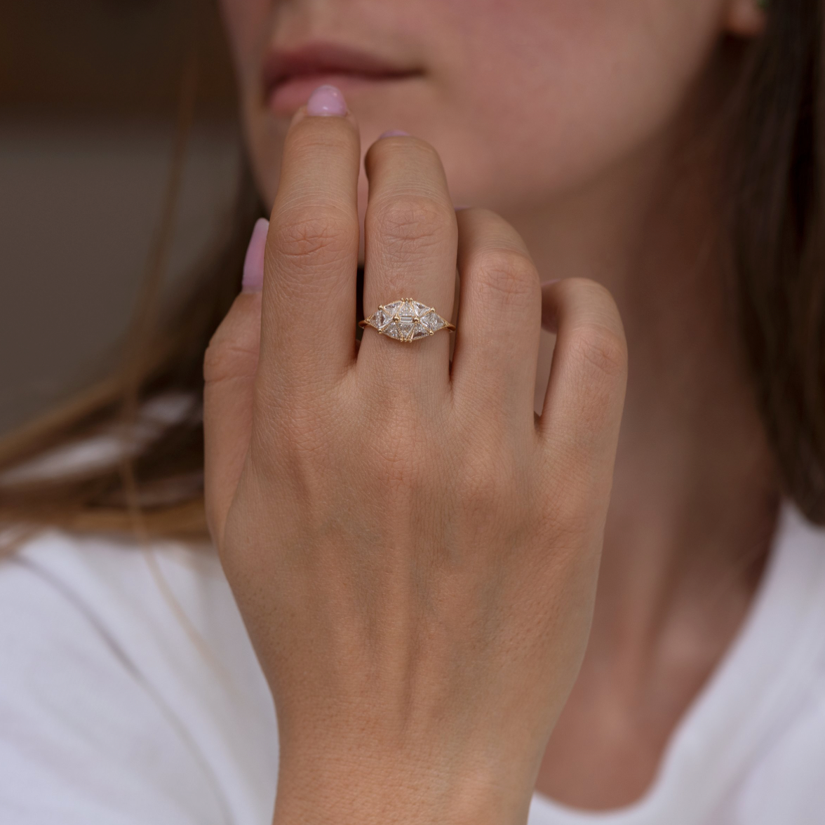 reflective dome diamond ring